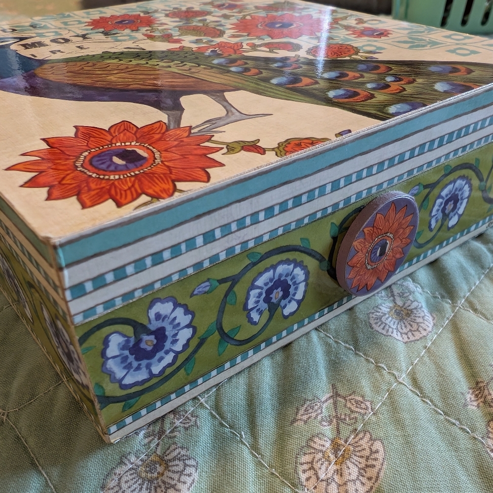 Colorful Peacock Decorative Box